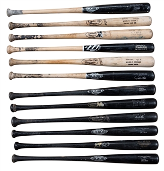 Lot of (12) Chicago White Sox and Detroit Tigers Players Game Used Bats (PSA/DNA Pre-Certified)